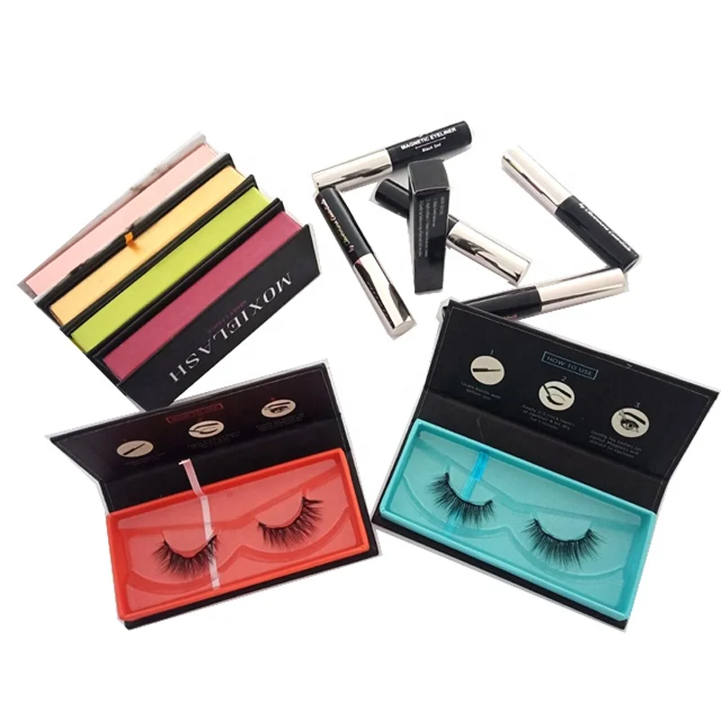 Private label magnet eyelashes waterproof liquid magnetic eyeliner set