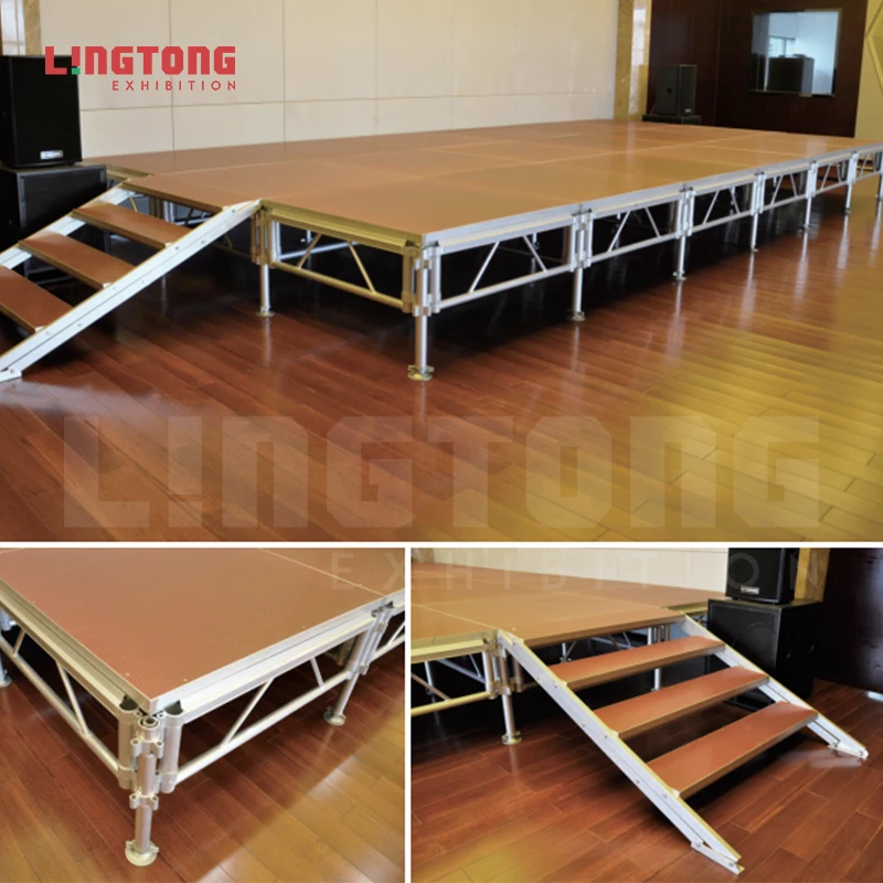 Modern Aluminum Frame Height Adjustable Flexible Stage Floor With Stage Stair For Live Show