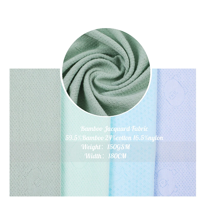 High quality knitted breathable sustainable cotton bamboo jacquard fabric in stock