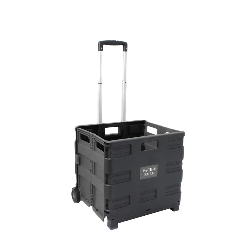 Small Rolling Packaging Portable Foldaway Shopping Trolley for Supermarket