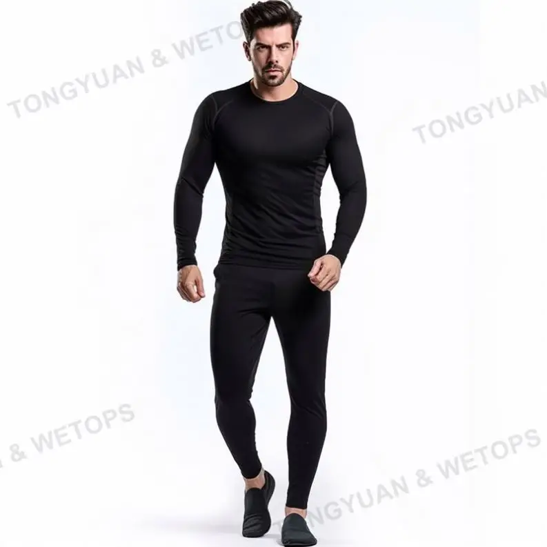 Winter Thermal Underwear Men Warm First Layer Man Underpants Set Fleece Quick Drying Long Johns Pants