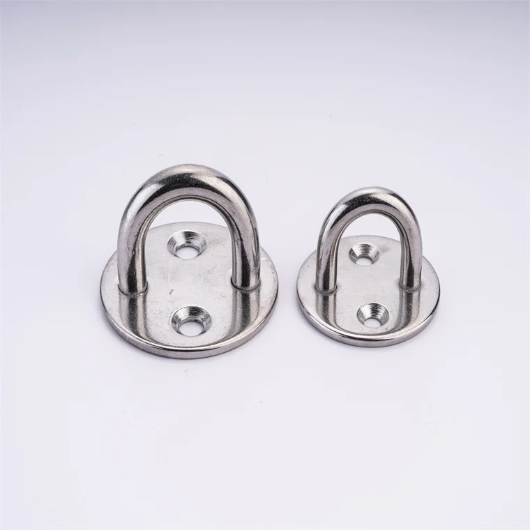 manufacturer High Polished Stainless Steel 304 316 Diamond Pad Eye With Ring Plate Ceiling Hooks Rigging hardware