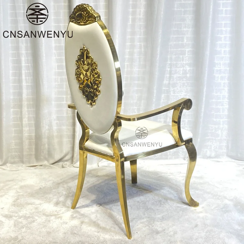 Hot sale high back wedding chair wedding supplies gold stainless steel furniture wedding chairs