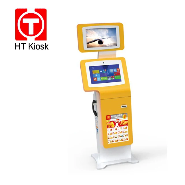 19 inch dual screen Self Service Bill Payment Ticket Vending Kiosk with RFID room Card Dispenser for Hotel kiosk