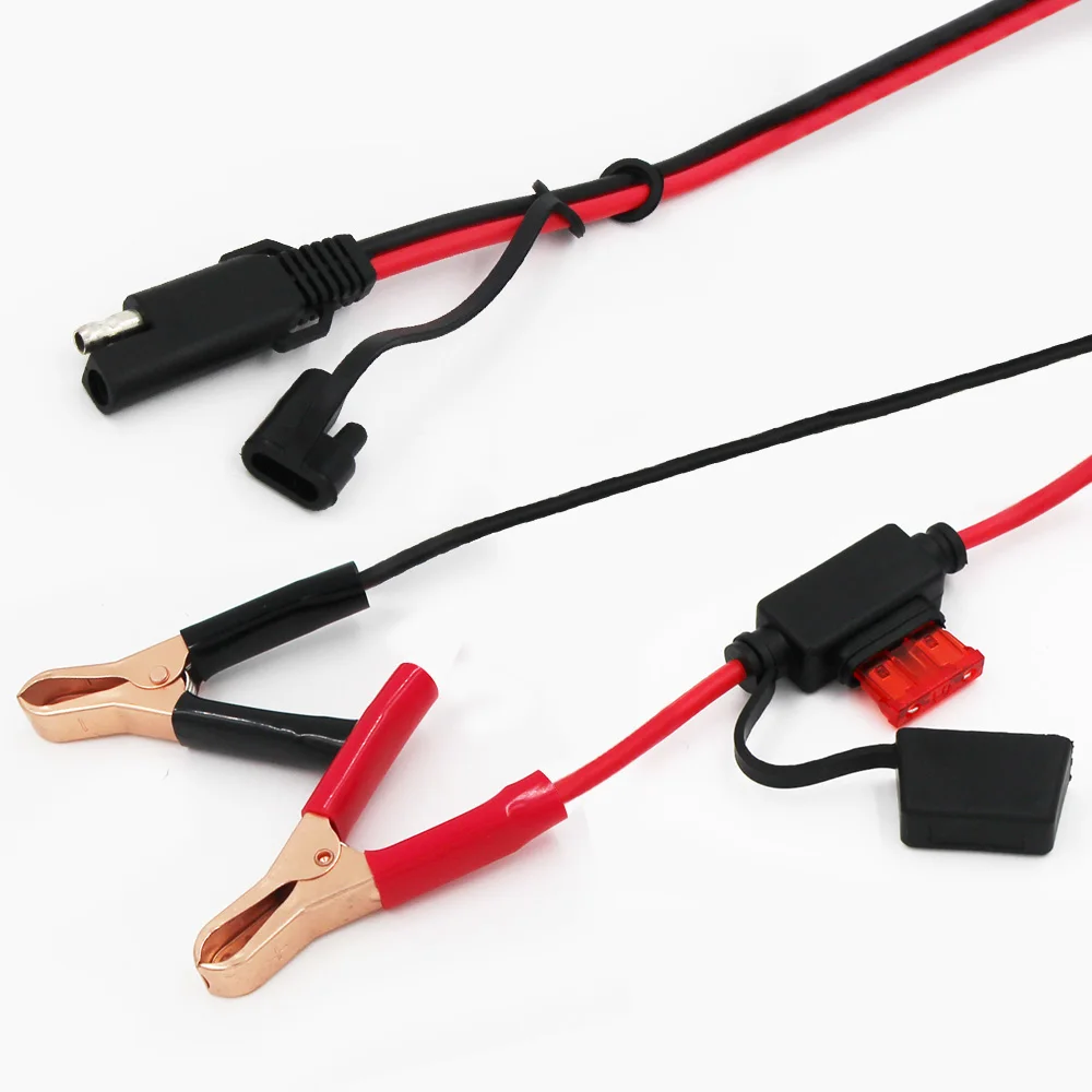 1.5m SAE quick disconnect connector plug to alligator crocodile clips charging cable car battery power cord