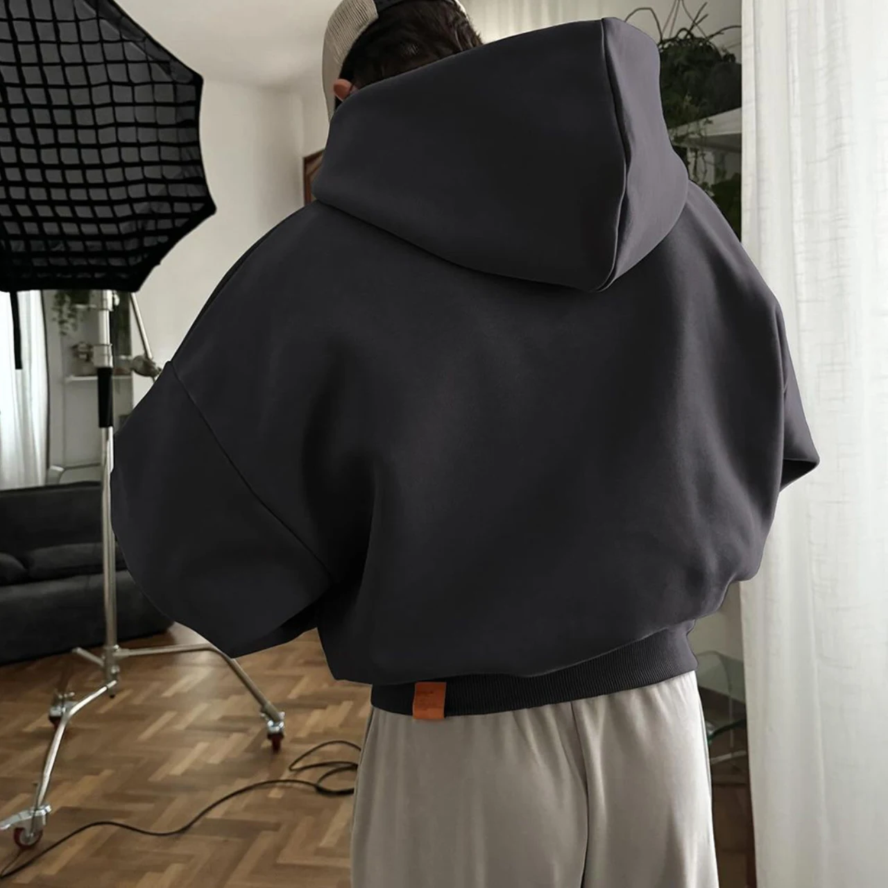plain thick 500gsm boxy Blank Hoodie Mens Cotton Oversized Fleece Custom Hoodie Manufacturer Heavyweight Cropped zip up Hoodie