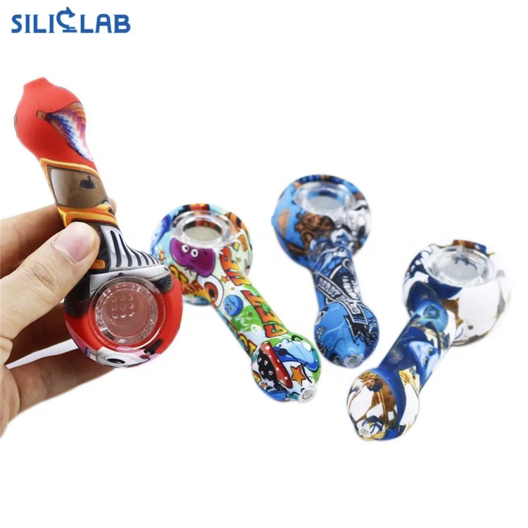Custom Silicone Smoking Pipe Tobacco Hand Smoke Holder Pipes Smoking Headshop Smoker Accessories