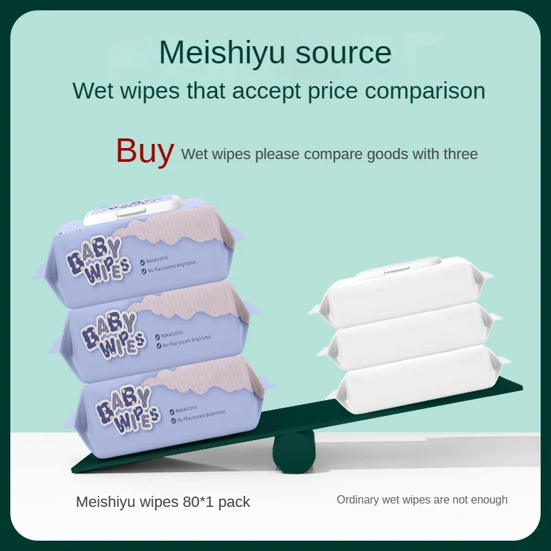 Wholesale 80pcs Soft Care Organic Sensitive Moisturizing Water Wet Wipes Baby Wipes For Babies