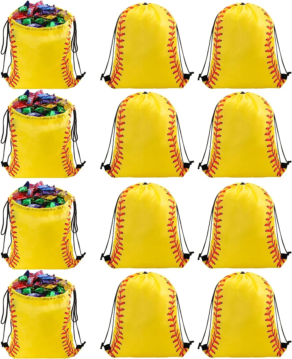 Amazon Wish hot sale baseball pattern Sports Drawstring Backpack Bags for Gym Sports