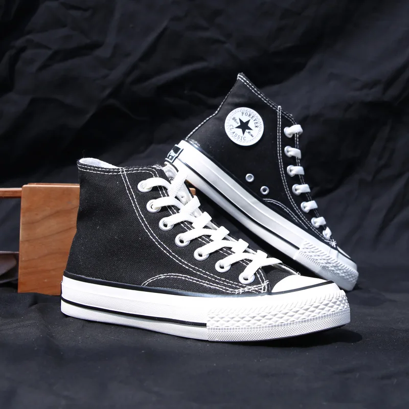 
Stylish Breathable Cheapest Custom Plain White Canvas Shoes Women Canvas Sneaker Shoes High Top Canvas Shoes 