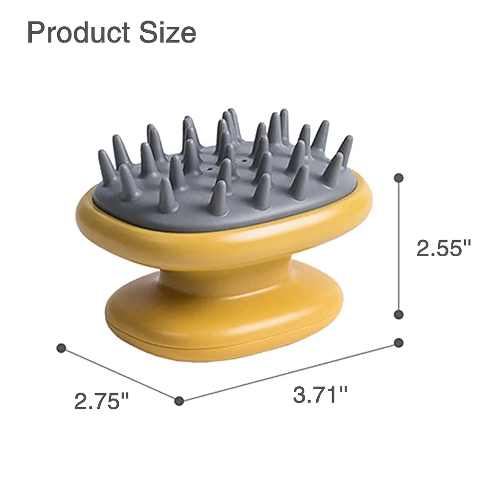 Pinmoo wholesale portable silicone hair shampoo brush head scalp massager scrubber hair brush