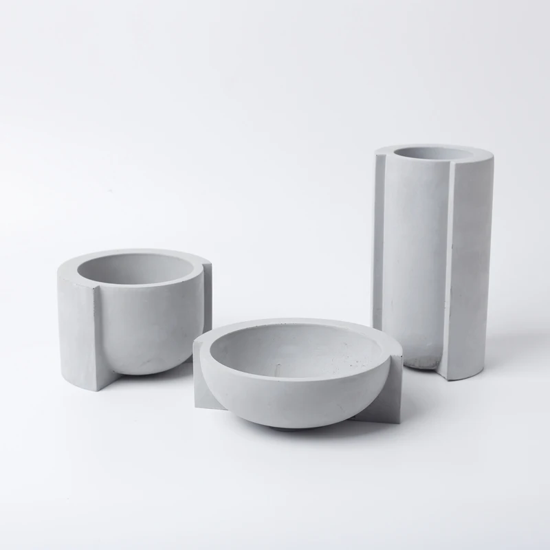 
 Домашний декор, креативный серый круглый бетонный суккулент, комбинированный цветочный горшок для посадки  