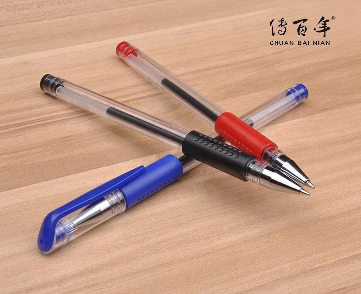 Simple glitter gel pen with rubber grip