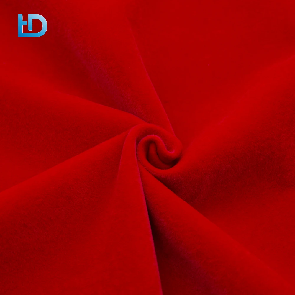 Durable Waterproof Red Stock Lot Holland Flock Upholstery Stretch Suede Recliner Sofa Fabric For Sofa Furniture
