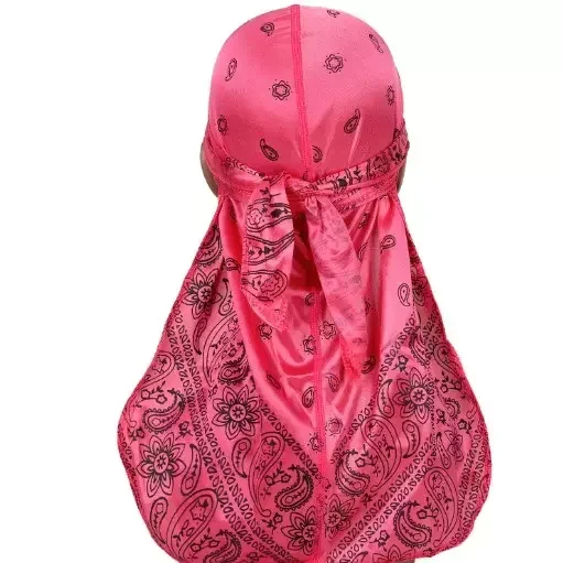 Customized logo environmental protection Head wrap  for soft  fashion paisley durag bandana
