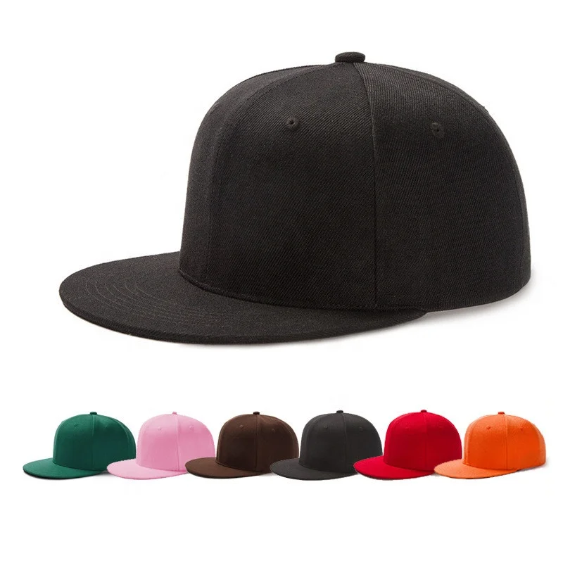 Fashion Design No Logo Snapback Hats Cheap Custom No Minimum Wholesale Snapback Hats Black Hip-Hop cap