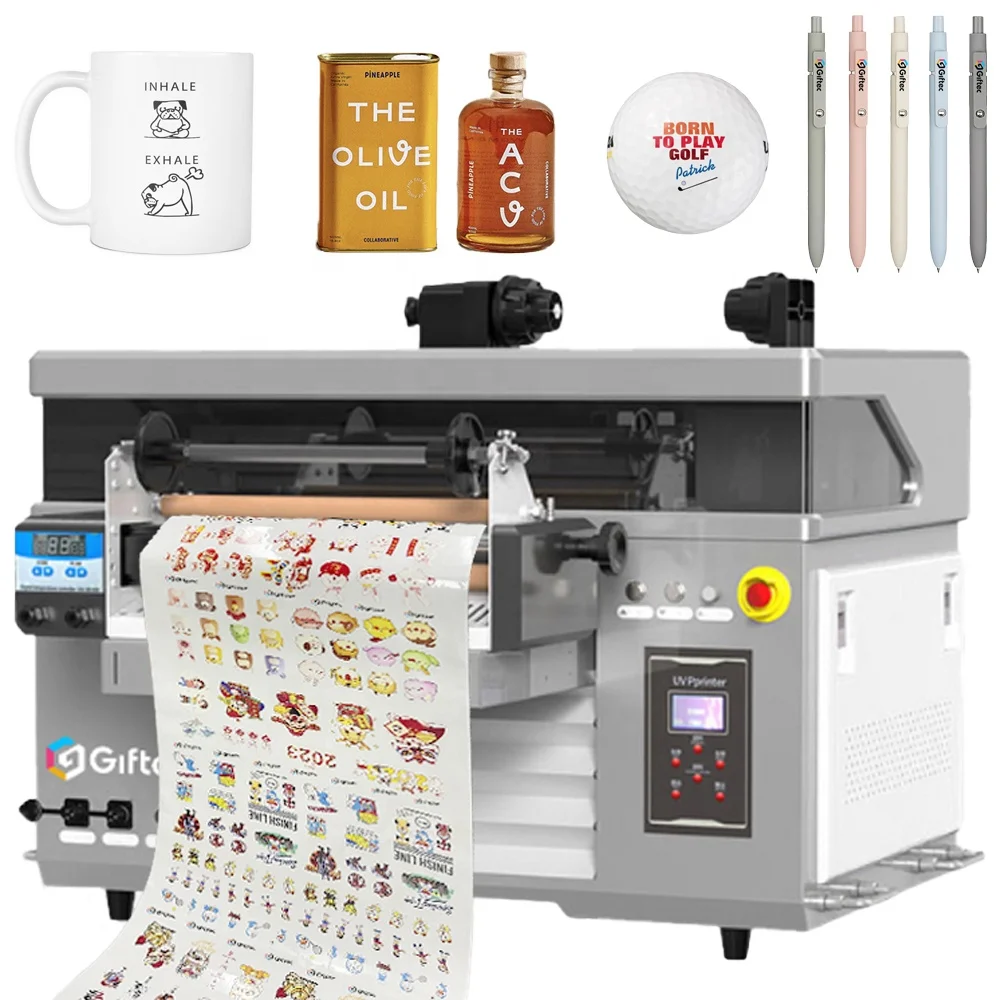 Giftec UV 4060 широкоформатный принтер для печати знаков Uv Dtf A3 планшетный цифровой CMYK цветная печатная машина малого бизнеса