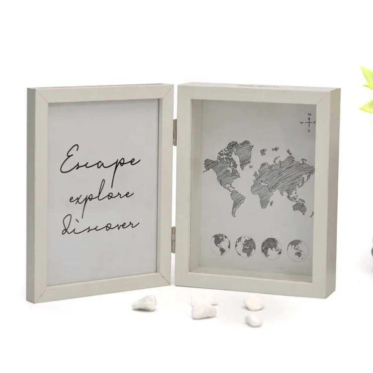 Оптовый складной двусторонний рисунок дисплей деревянные фоторамки