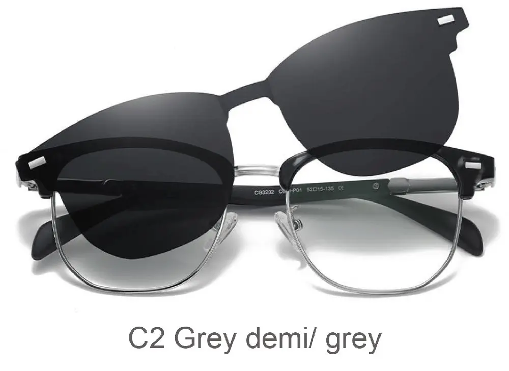 2023 fashion bulk polarized polygon unisex clip on sunglasses