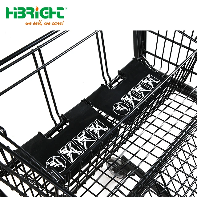 new style double layered big capacity metal hand push shopping cart