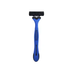 PearlMax Pivoting Head Triple Blades Disposable Hotel Shaving Razor Rubber Handle Removable Shaving Razor for Man