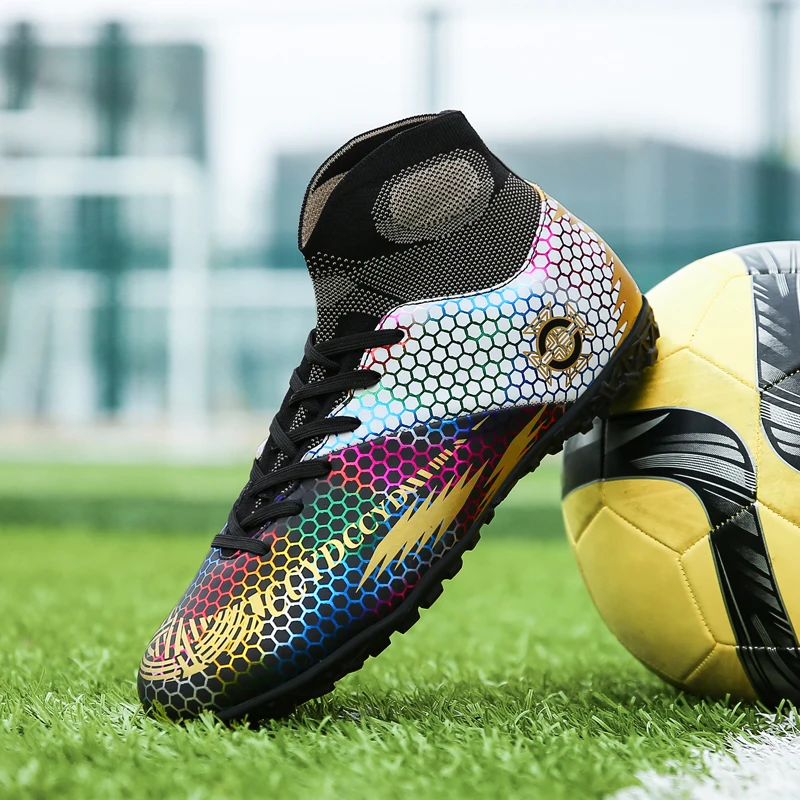 
2021 High Ankle Indoor Soccer Futsal Football Shoes For Men 
