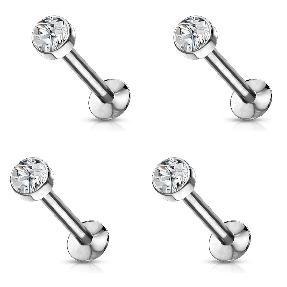 G23/F136 titanium body piercing jewelry zircon piercing titanium astm f136 stud septum piercing jewelry