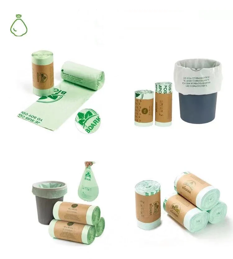 Low MOQ Eco Friendly 100% Biodegradable Cornstarch PLA PBAT Based Bags Garbage Trash Custom Printed Compostable