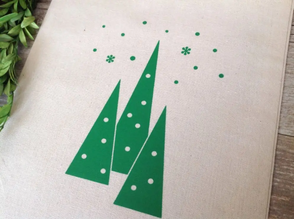 Natural Cotton Christmas Gift Gag Recyclable Cookies and Candy Packaging with Screen Printing for Food Use