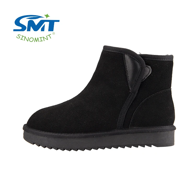 Magic tape furry cosy faux fur plush winter boots for women