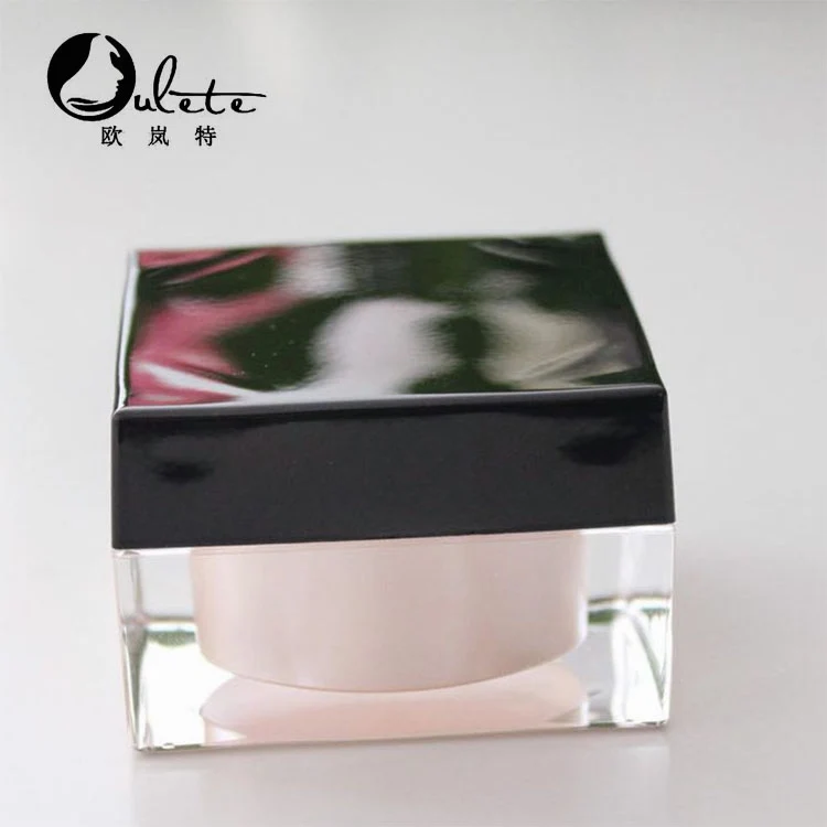 
Wholesale 15g 30g 50g 75g Black Square Acrylic Cream Jar 