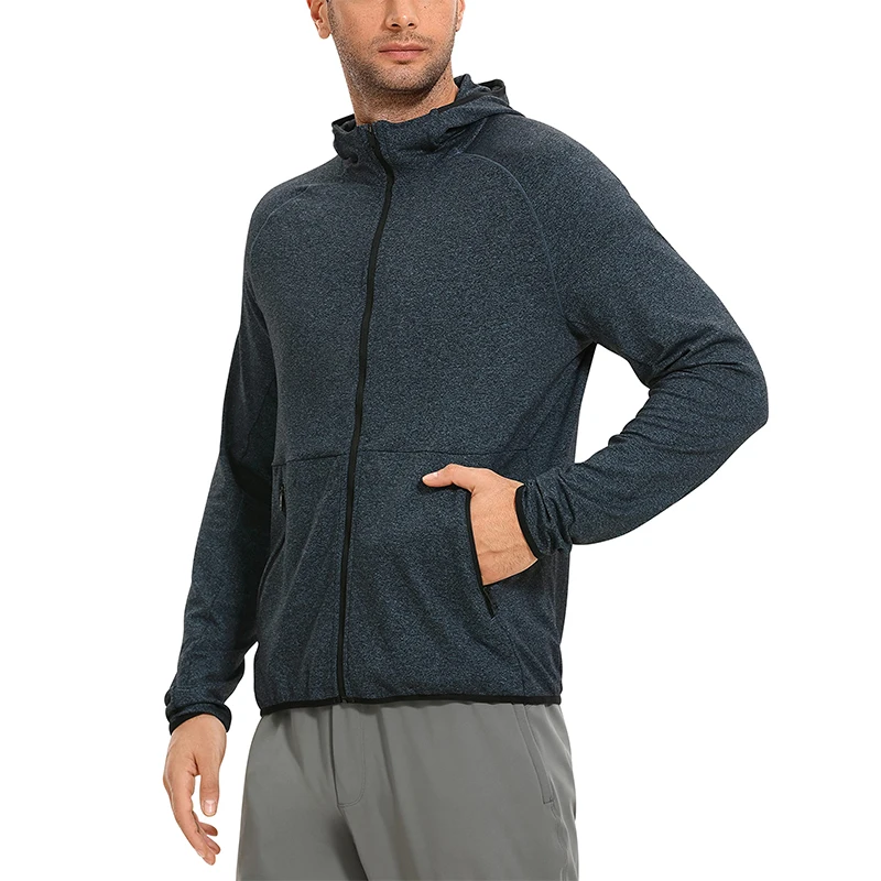 High quality sports wear custom full zip jacket hoodies long sleeve workout gym hoodies sweatshirt full zip hoodies for men