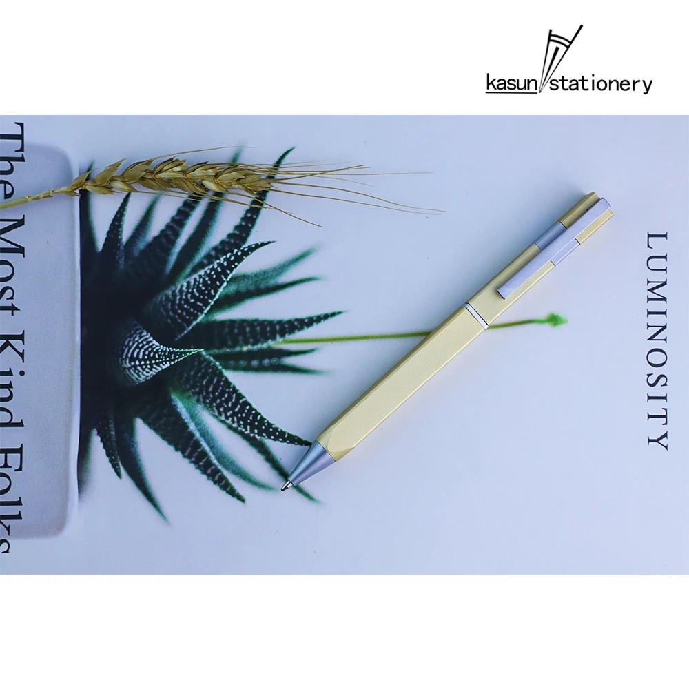 Good Quality Square Office Deluxe Aluminum Oxide Ballpoint Pen For Company Gift