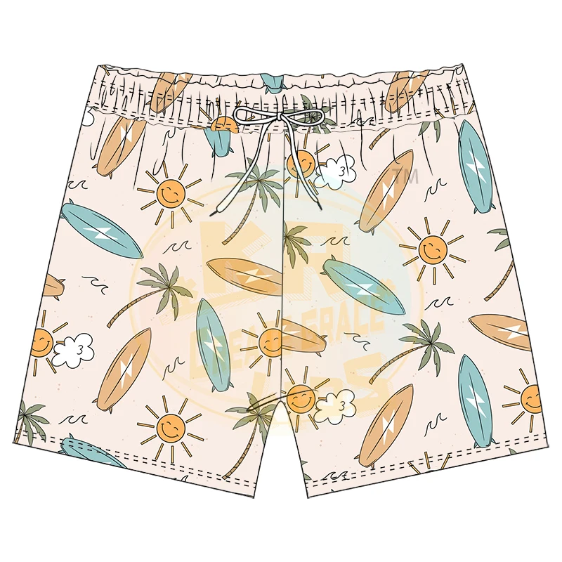 Factory Wholesale Low Price Swim Beach Trunks for Kids Summer Toddler Drawstring Swim Wear Shorts Boys Custom Print Beach Shorts
