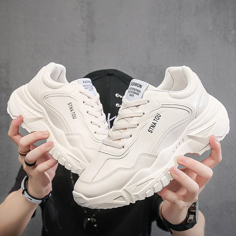 Lipira Star 2023 New Height Increasing Platform Styles Men White Zapatillas Chunky Shoes Sneakers