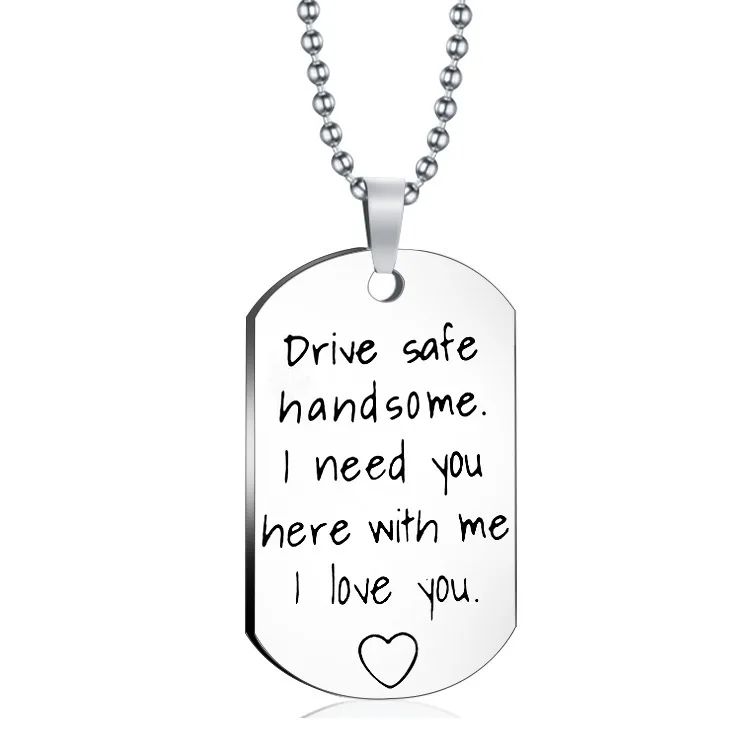 Hot metal key chain Safe driving handsome man I need you by my side I love you couple key chain Birthday Valentine gift