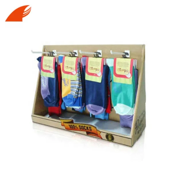 Customized Two Sides Cardboard Hook Display Rack For Summer Casual Footwear/Slippers Promotion