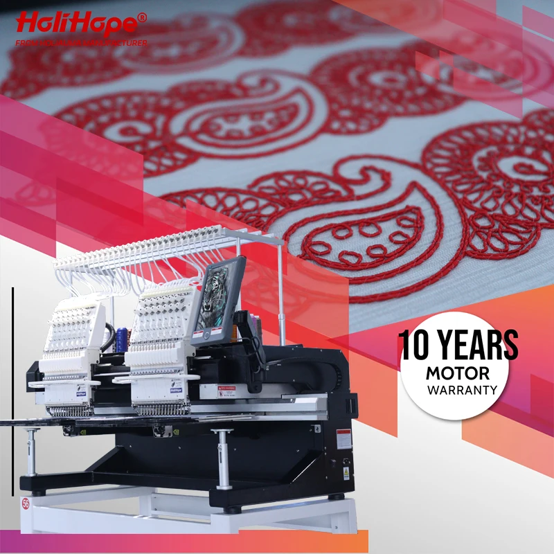 Серводвигатели из толстой шерсти 10 лет гарантии Заводская прямая продажа вышивальная машина с 2 головками компьютерная вышивка