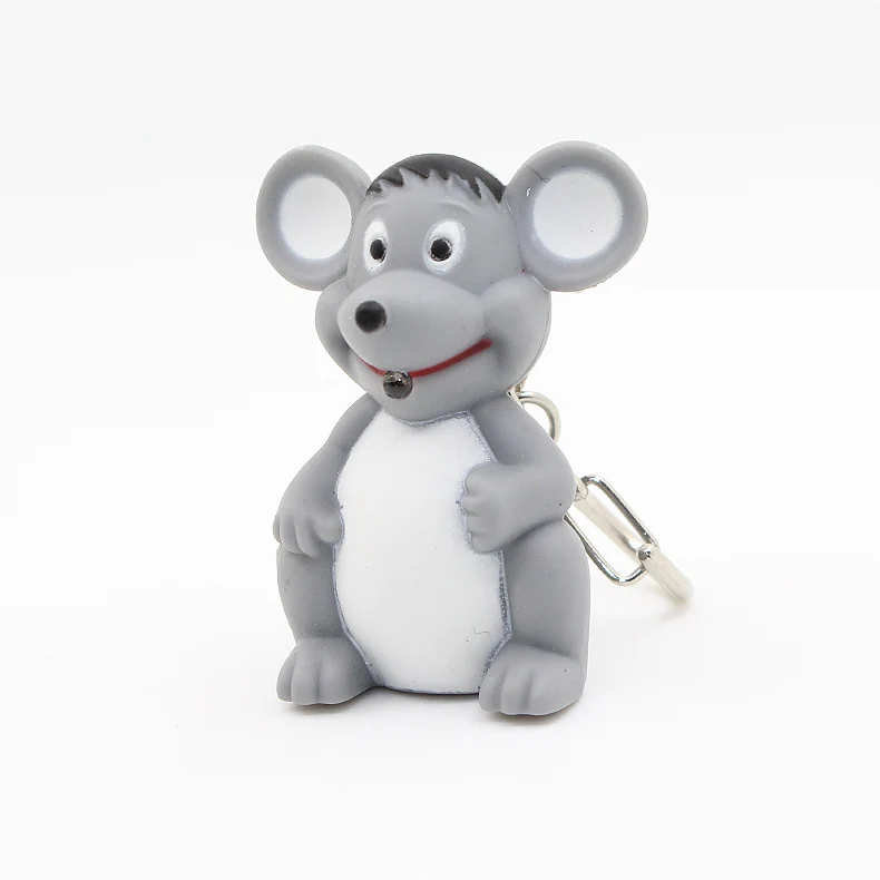 Innovative led flashlight keychain Rat Mice key holder
