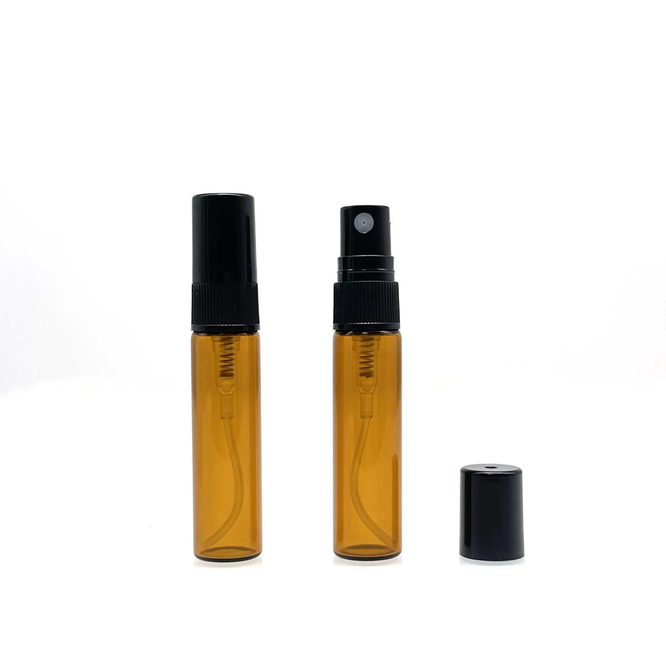 2ml 3ml 5ml 10ml amber glass atomiser bottle with gold spray top