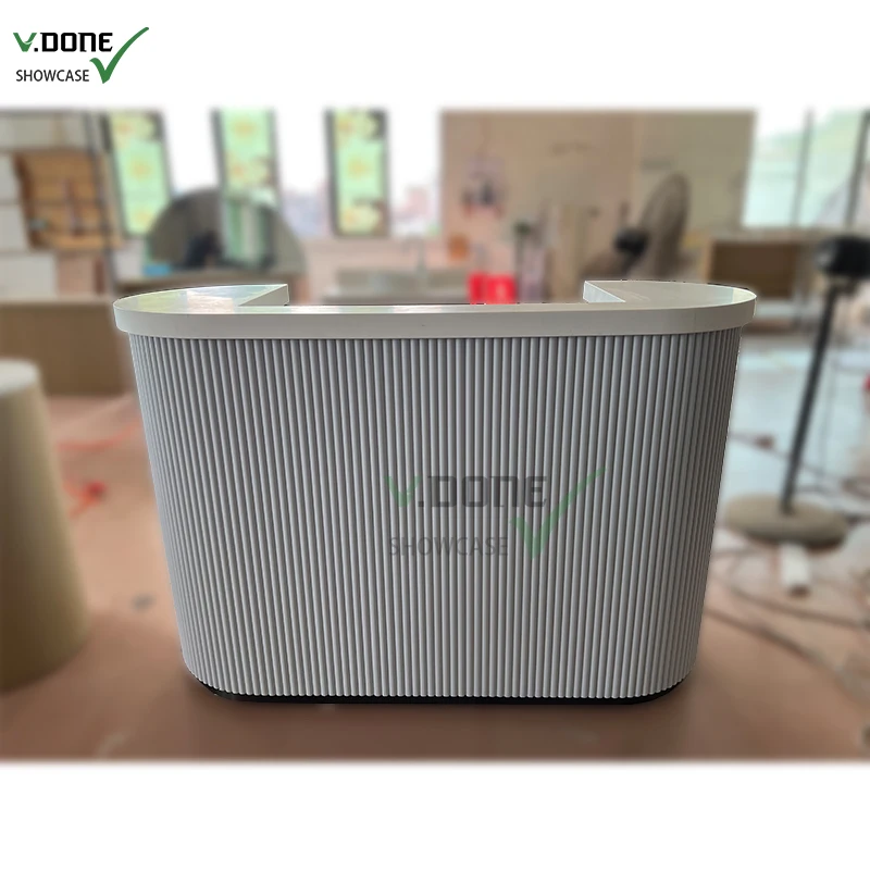 Best Selling Curved Luxury Front Desk White Modern Spa Reception Desk Counter For  Front Table reception Desk Beauty Salon