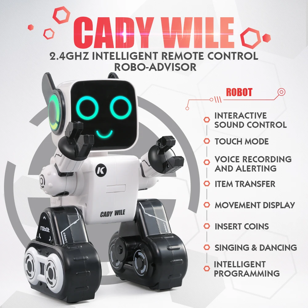 RC Mini Intelligent Programming Robots Toys  Remote Control Toy With Music and Led Eyes Stunt RC Toys Gift for Kids Boys