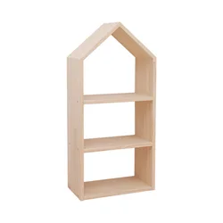 ins Nordic style house shape solid wood bookshelf shelf kids room home decoration shoe rack toy wooden storage rack