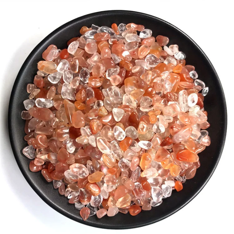 Semi Precious Stone Red Strawberry Quartz Crystal Gravel Tumbled Gemstone For Display