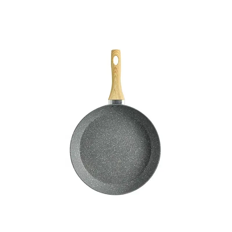Cookware Set Frying Pan Set and Soup Pot Forged Aluminum Granite Marble Stone of Non Stick Metal Wood American Style Glass Cover