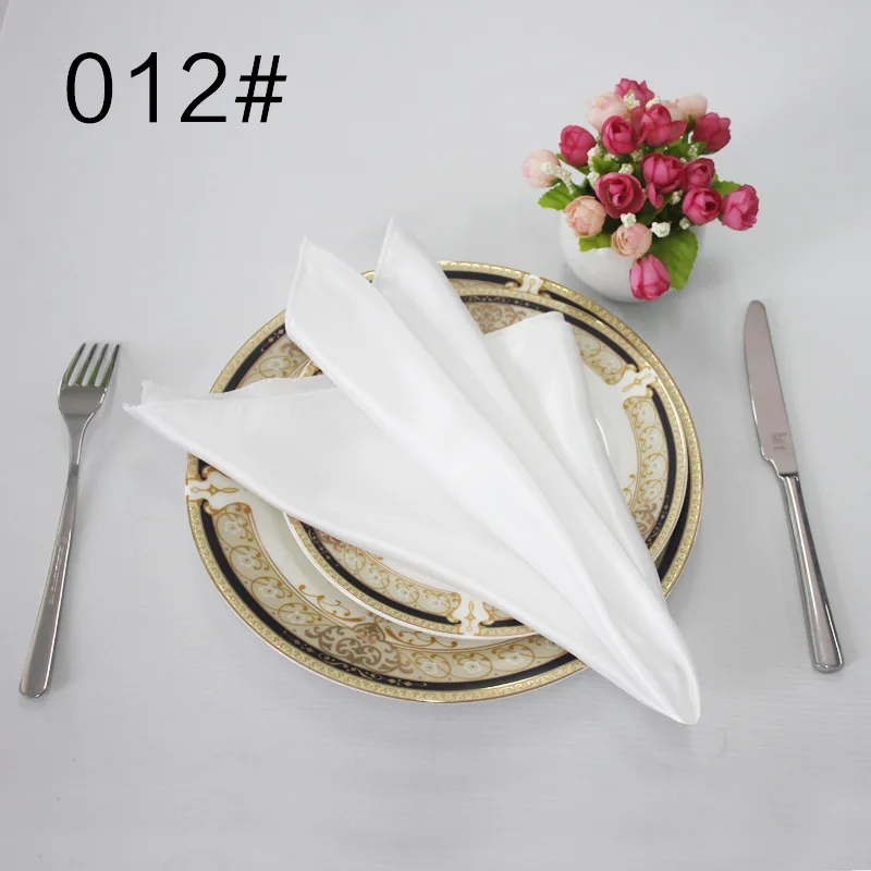 New Hot Lower Price 50*50cm Square Cloth Napkins Colorful Decoration Satin Naplin for Wedding Hotel