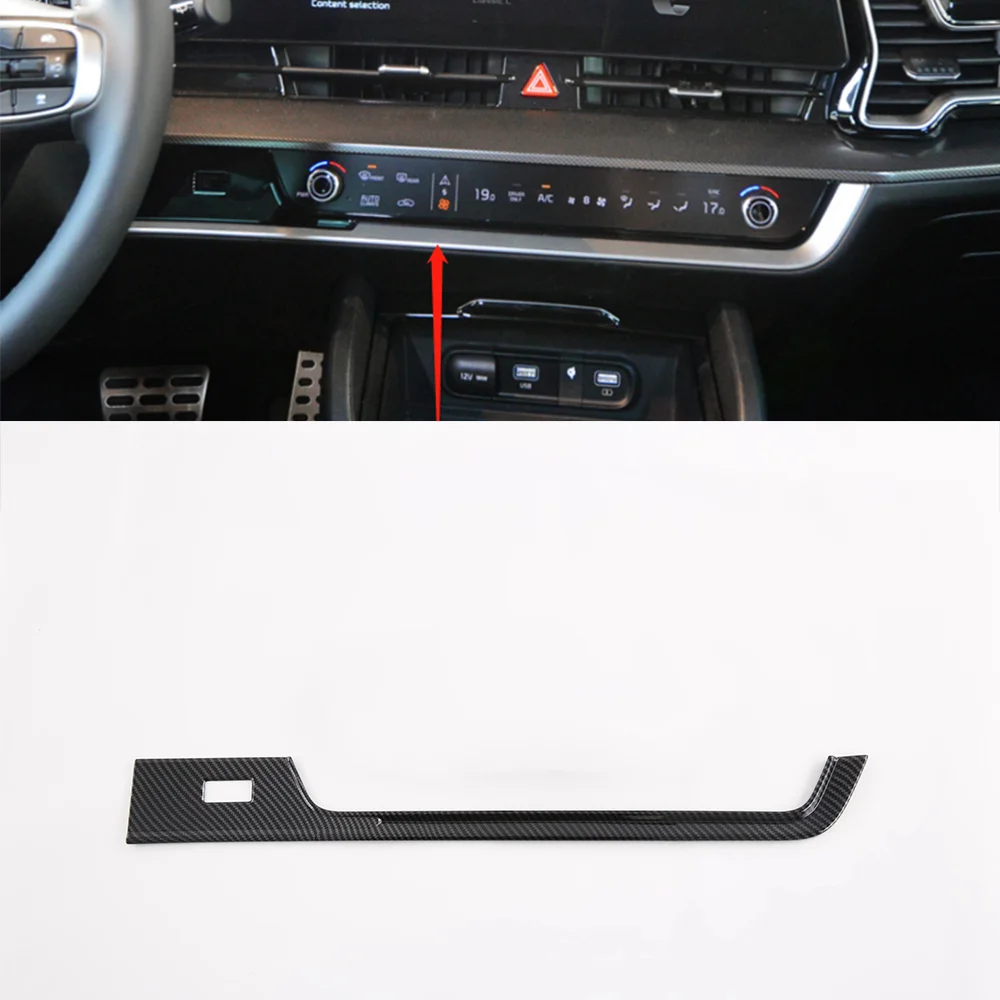Car Body Kit Upgrade Accessories Carbon Fiber Pattern AC Air Conditioner Control Button Switch Cover For KIA SPORTAGE NQ5 2021