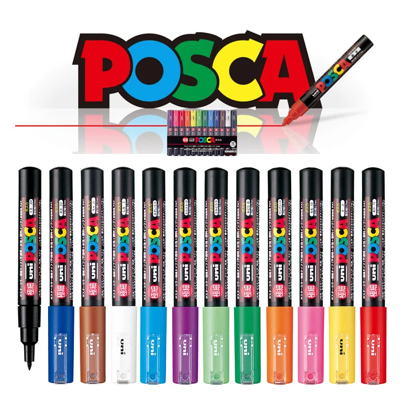 water-based white amazon colored permanent art poscas uni paint marker