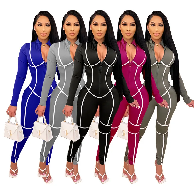Designer Sexy V Neck Clubwear Playsuit Rompers Luxury Jumpsuit Bodysuits For Women