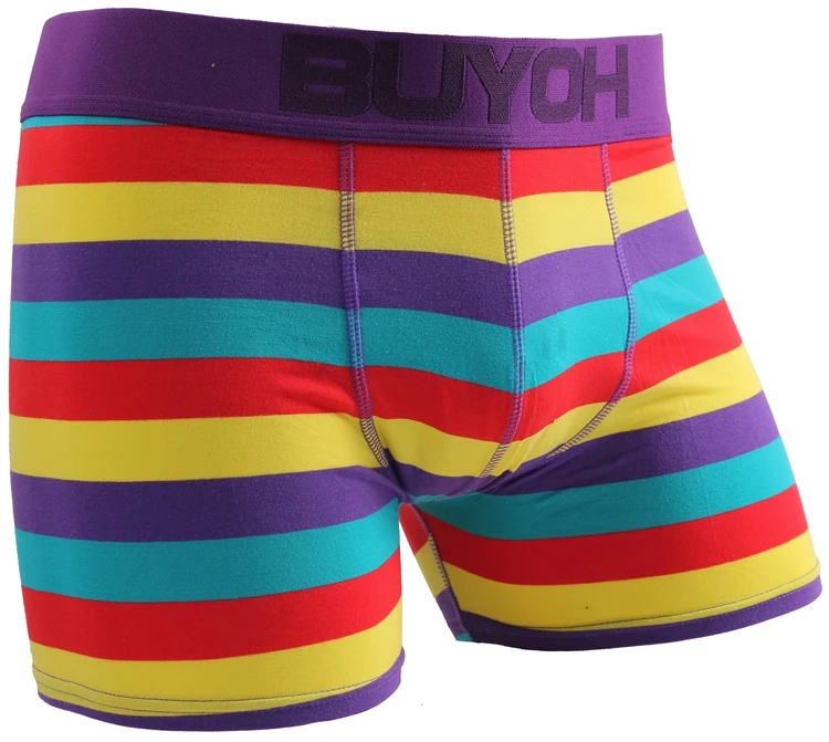 
Plus size stripe pattern elastic breathable panties underwear colorful cotton boxer 